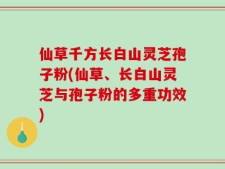 仙草千方长白山灵芝孢子粉(仙草、长白山灵芝与孢子粉的多重功效)