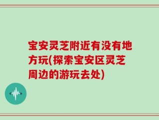 宝安灵芝附近有没有地方玩(探索宝安区灵芝周边的游玩去处)