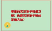 哪里的灵芝孢子粉最正规？选择灵芝孢子粉的正确方法？