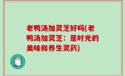 老鸭汤加灵芝好吗(老鸭汤加灵芝：是时光的美味和养生灵药)