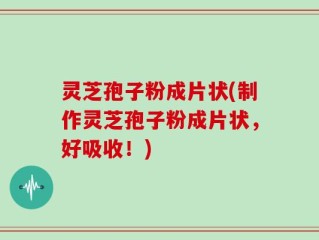 灵芝孢子粉成片状(制作灵芝孢子粉成片状，好吸收！)