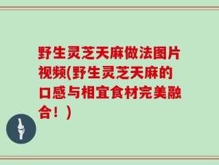 野生灵芝天麻做法图片视频(野生灵芝天麻的口感与相宜食材完美融合！)
