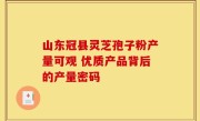 山东冠县灵芝孢子粉产量可观 优质产品背后的产量密码