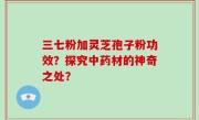 三七粉加灵芝孢子粉功效？探究中药材的神奇之处？