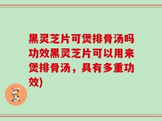 黑灵芝片可煲排骨汤吗功效黑灵芝片可以用来煲排骨汤，具有多重功效)