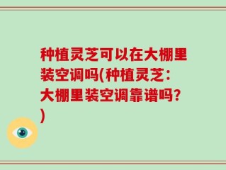 种植灵芝可以在大棚里装空调吗(种植灵芝：大棚里装空调靠谱吗？)