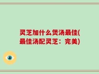灵芝加什么煲汤最佳(最佳汤配灵芝：完美)