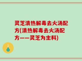 灵芝清热解毒去火汤配方(清热解毒去火汤配方——灵芝为主料)