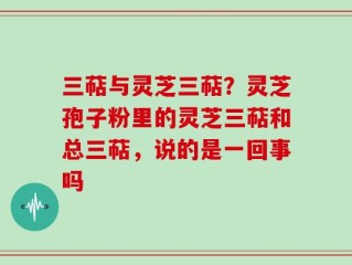 三萜与灵芝三萜？灵芝孢子粉里的灵芝三萜和总三萜，说的是一回事吗