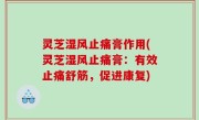 灵芝湿风止痛膏作用(灵芝湿风止痛膏：有效止痛舒筋，促进康复)
