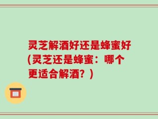 灵芝解酒好还是蜂蜜好(灵芝还是蜂蜜：哪个更适合解酒？)