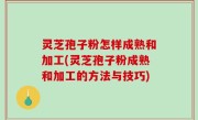 灵芝孢子粉怎样成熟和加工(灵芝孢子粉成熟和加工的方法与技巧)