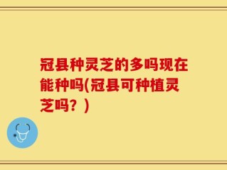 冠县种灵芝的多吗现在能种吗(冠县可种植灵芝吗？)