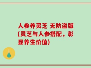 人参养灵芝 无防盗版(灵芝与人参搭配，彰显养生价值)