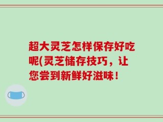超大灵芝怎样保存好吃呢(灵芝储存技巧，让您尝到新鲜好滋味！