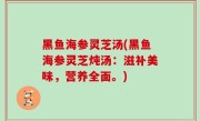 黑鱼海参灵芝汤(黑鱼海参灵芝炖汤：滋补美味，营养全面。)