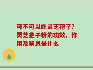 可不可以吃灵芝孢子？灵芝孢子粉的功效、作用及禁忌是什么