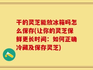 干的灵芝能放冰箱吗怎么保存(让你的灵芝保鲜更长时间：如何正确冷藏及保存灵芝)