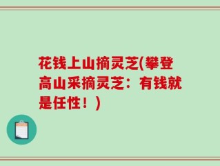 花钱上山摘灵芝(攀登高山采摘灵芝：有钱就是任性！)