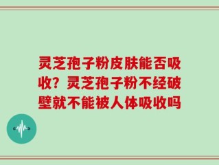 灵芝孢子粉皮肤能否吸收？灵芝孢子粉不经破壁就不能被人体吸收吗