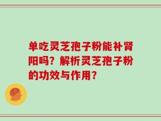 单吃灵芝孢子粉能补肾阳吗？解析灵芝孢子粉的功效与作用？