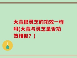 大蒜根灵芝的功效一样吗(大蒜与灵芝是否功效相似？)