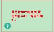 灵芝杆和叶的区别(灵芝的杆与叶：有何不同？)