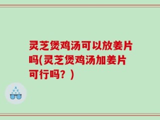 灵芝煲鸡汤可以放姜片吗(灵芝煲鸡汤加姜片可行吗？)