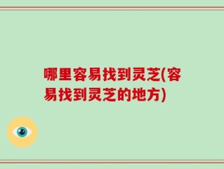 哪里容易找到灵芝(容易找到灵芝的地方)