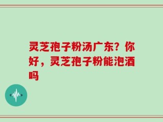 灵芝孢子粉汤广东？你好，灵芝孢子粉能泡酒吗