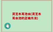 灵芝木耳泡水(灵芝木耳水泡的正确方法)