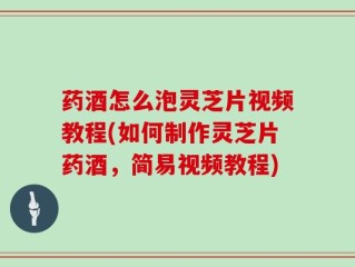 药酒怎么泡灵芝片视频教程(如何制作灵芝片药酒，简易视频教程)