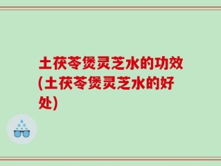 土茯苓煲灵芝水的功效(土茯苓煲灵芝水的好处)