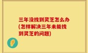 三年没找到灵芝怎么办(怎样解决三年未能找到灵芝的问题)