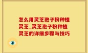 怎么用灵芝孢子粉种植灵芝_灵芝孢子粉种植灵芝的详细步骤与技巧