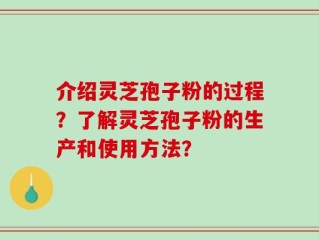 介绍灵芝孢子粉的过程？了解灵芝孢子粉的生产和使用方法？