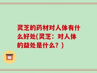 灵芝的药材对人体有什么好处(灵芝：对人体的益处是什么？)