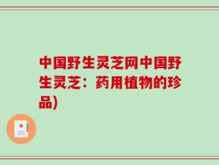 中国野生灵芝网中国野生灵芝：药用植物的珍品)