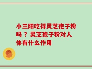 小三阳吃得灵芝孢子粉吗 ？灵芝孢子粉对人体有什么作用
