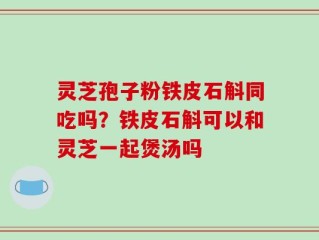 灵芝孢子粉铁皮石斛同吃吗？铁皮石斛可以和灵芝一起煲汤吗