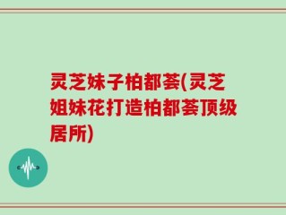 灵芝妹子柏都荟(灵芝姐妹花打造柏都荟顶级居所)