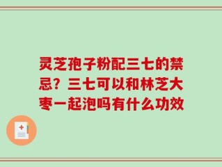 灵芝孢子粉配三七的禁忌？三七可以和林芝大枣一起泡吗有什么功效