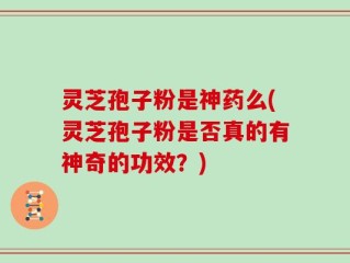 灵芝孢子粉是神药么(灵芝孢子粉是否真的有神奇的功效？)