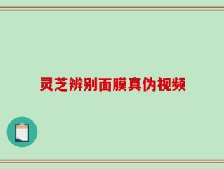 灵芝辨别面膜真伪视频