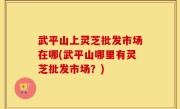 武平山上灵芝批发市场在哪(武平山哪里有灵芝批发市场？)