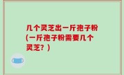 几个灵芝出一斤孢子粉(一斤孢子粉需要几个灵芝？)