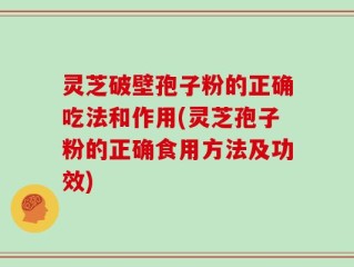 灵芝破壁孢子粉的正确吃法和作用(灵芝孢子粉的正确食用方法及功效)