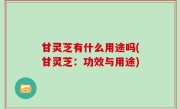 甘灵芝有什么用途吗(甘灵芝：功效与用途)