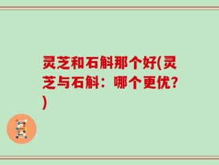 灵芝和石斛那个好(灵芝与石斛：哪个更优？)