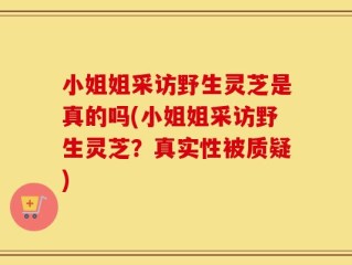 小姐姐采访野生灵芝是真的吗(小姐姐采访野生灵芝？真实性被质疑)